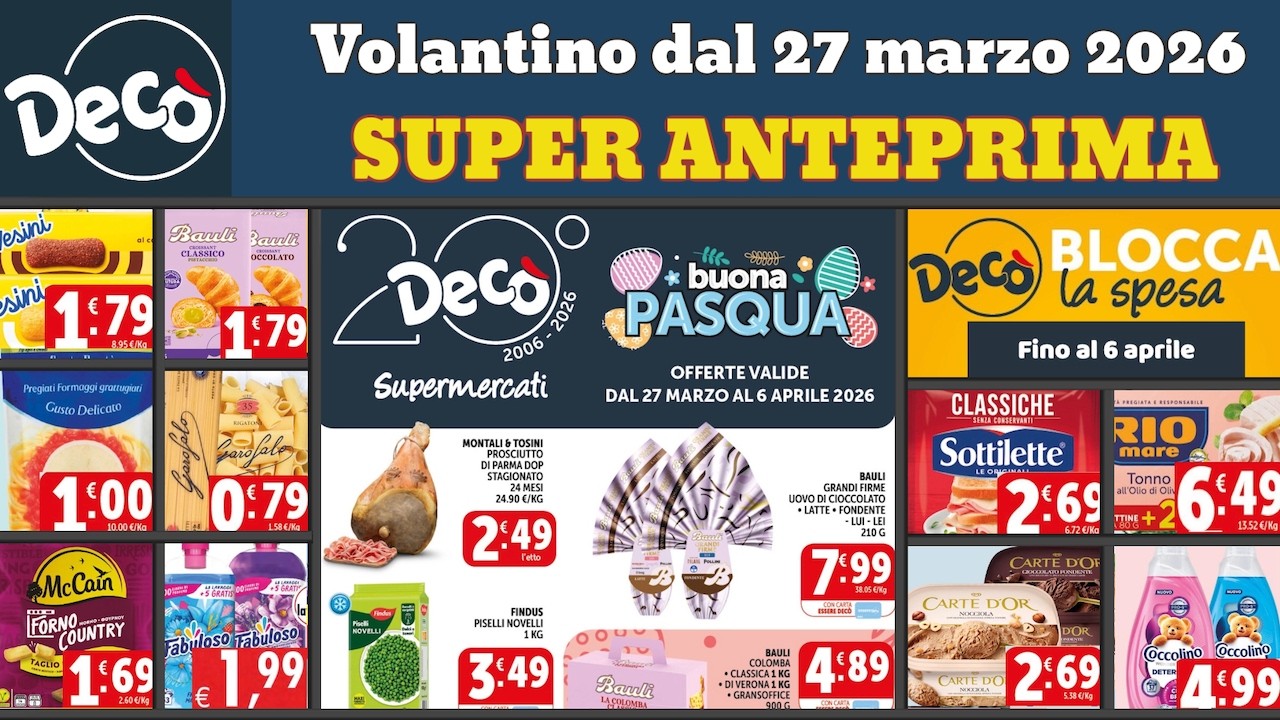 volantino DEC&Ograve; supermercati dal 27 marzo 2026 ✅ #anteprima Buona pasqua 🔥 Offerte e promozioni