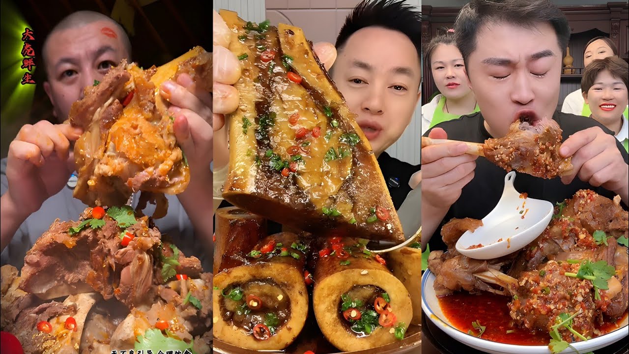 Spicy Beef Bone Marrow Eating Mukbang Spicy Chinese Lamb Legs Eating Asmr 매콤한 해산물 먹방 Asmr ASMR