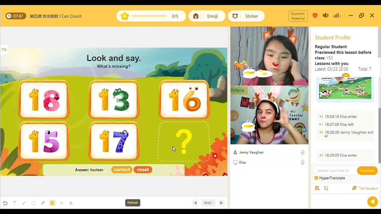 51talk H5 Class Level 1 || I Can Count Teacher Jenny