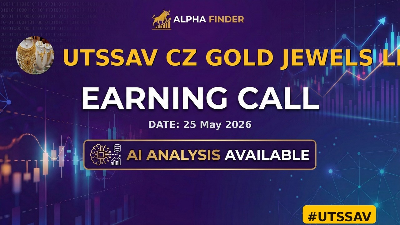 Utssav CZ Gold Jewels Limited | UTSSAV | Earning Call | Alfa Finder