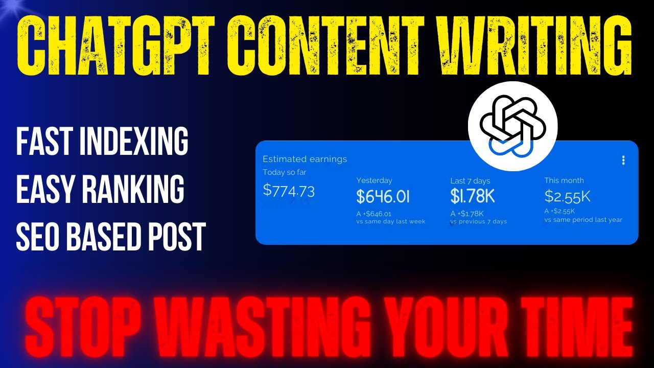 ChatGPT Content Writing | Earn Money from Google AdSense Using ChatGPT
