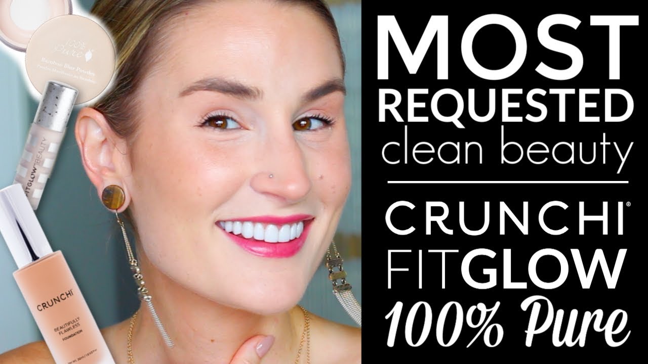 Crunchi, FITGLOW + 100 Percent Pure | MOST REQUESTED CLEAN MAKEUP | WEAR TEST + HONEST REVIEW