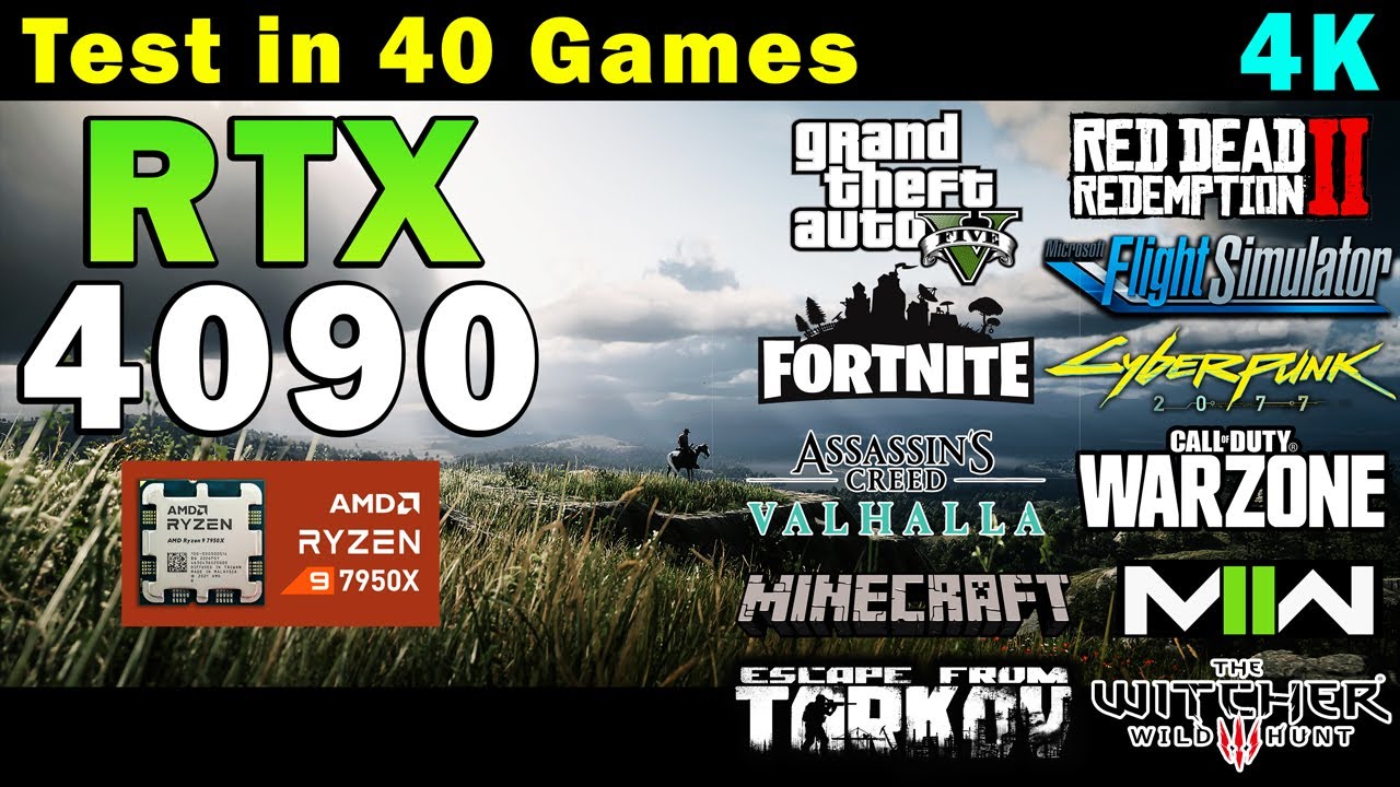 RTX 4090 24GB + Ryzen 9 7950X | Test in 40 Games | 4K