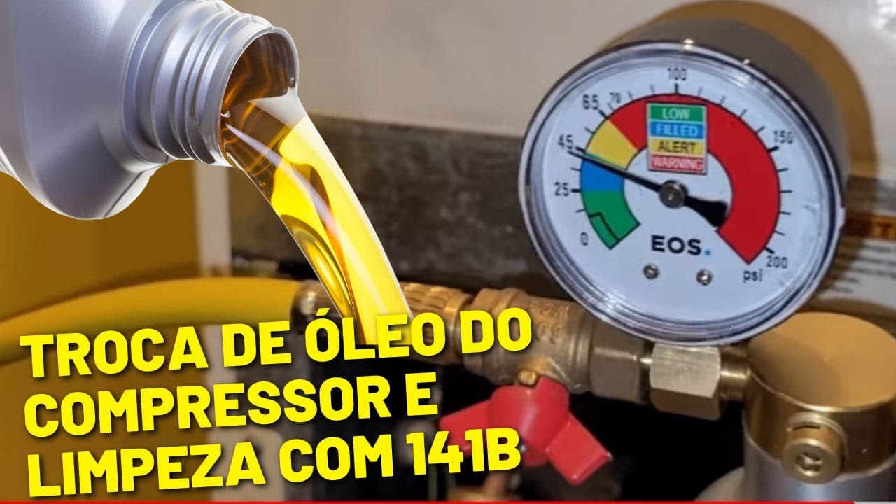 Limpeza do Sistema e Troca do Óleo do Compressor, Limpeza Usando Nitrogênio e R141b, super detalhado