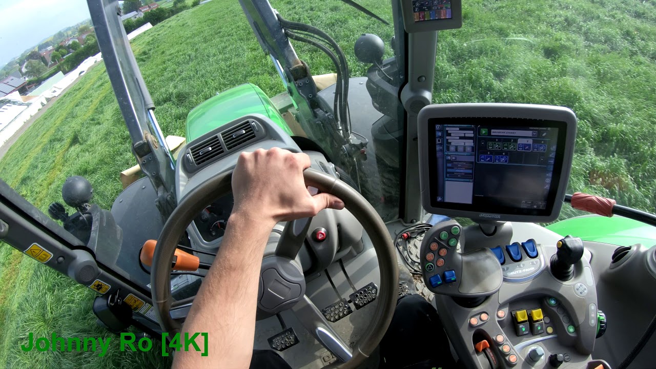 1. Schnitt Mähen mit Deutz 6190 TTV 2018 Cabview [4K]