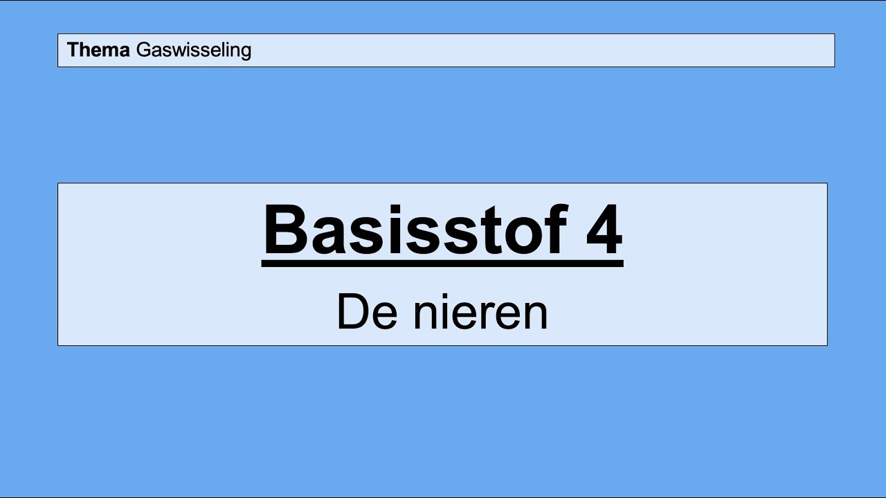 Havo 5 | Gaswisseling en uitscheiding | Basisstof 4 De nieren