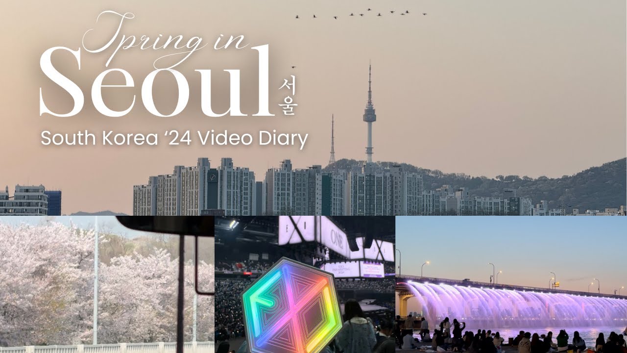 South Korea '24 Vlog | Cherry Blossoms, Banpo Hangang Park, EXO FANMEETING : ONE, & Exploring Seoul