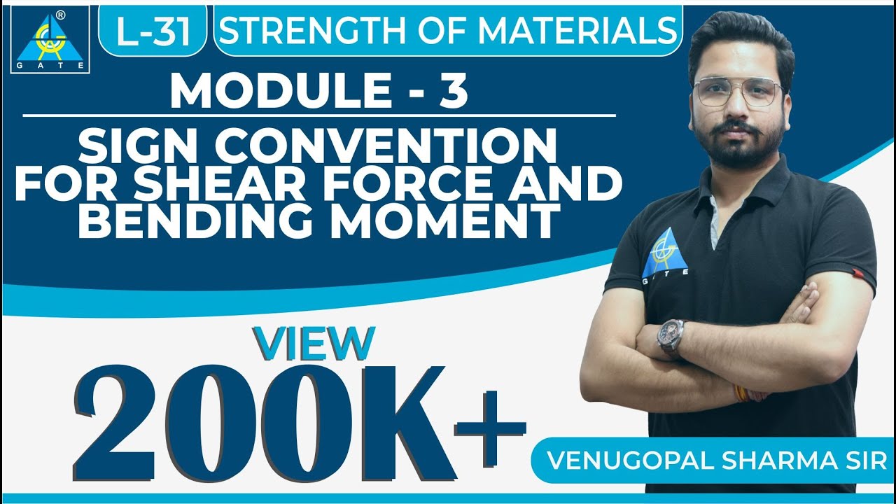 Strength of Materials | Module 3 | Sign Convention For Shear Force and Bending Moment | (Lecture 31)