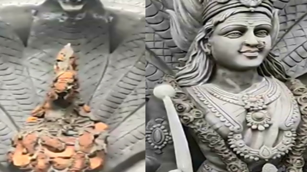 How to make Aman sculpture cement work/I like village/Tamilnadu temple work Amman silai