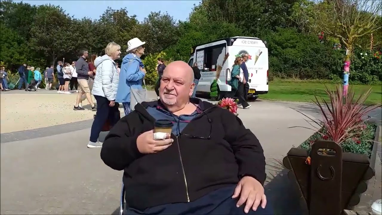 Southport flower show in a wheelchair