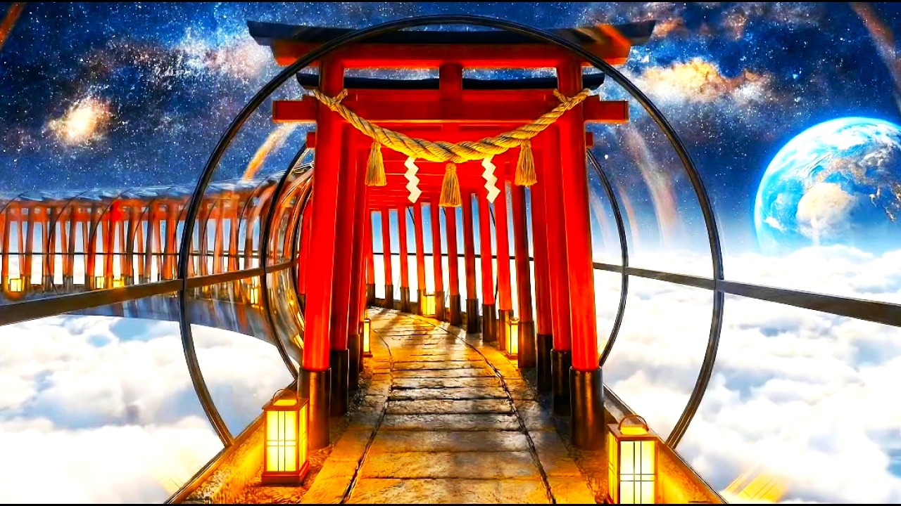 Magical Torii Path in Space ⛩️ | 1.5-Hour 4K Sci-Fi Ambient Music Score