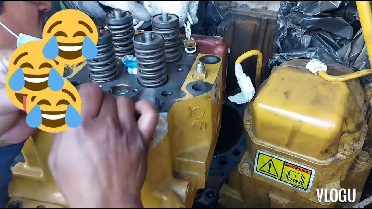 3512CAT cylinder head installation