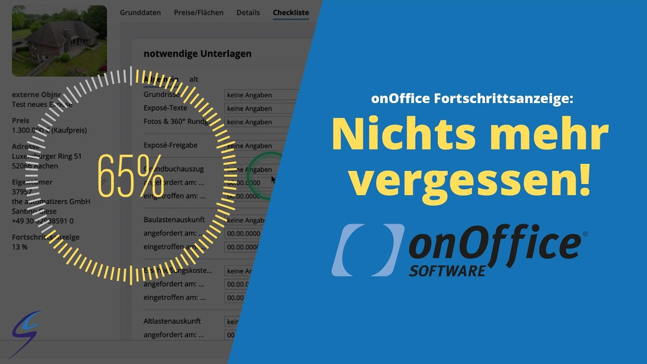 Fortschrittsanzeige zum Verkauf von Immobilien in onOffice 📊 | Santino Giese Tutorial
