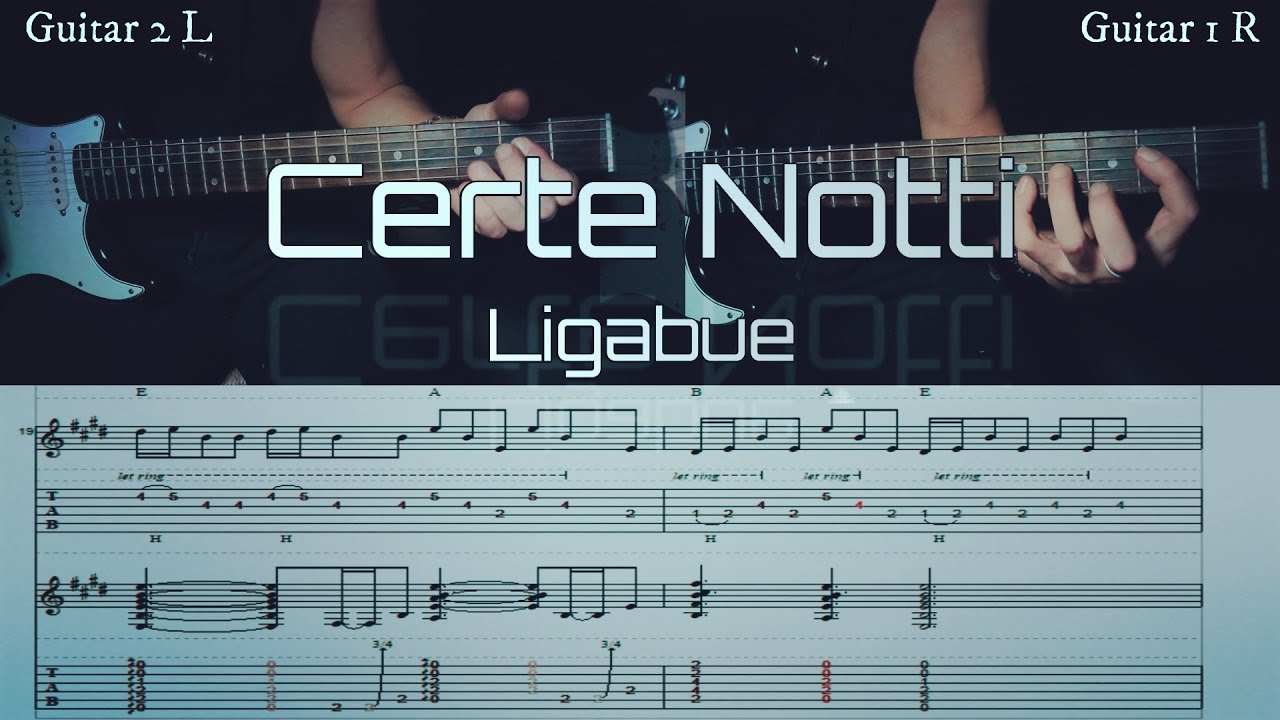 Certe notti - Ligabue | Full TABS | Double Guitar Cover | SPARTITO doppio | Tutorial