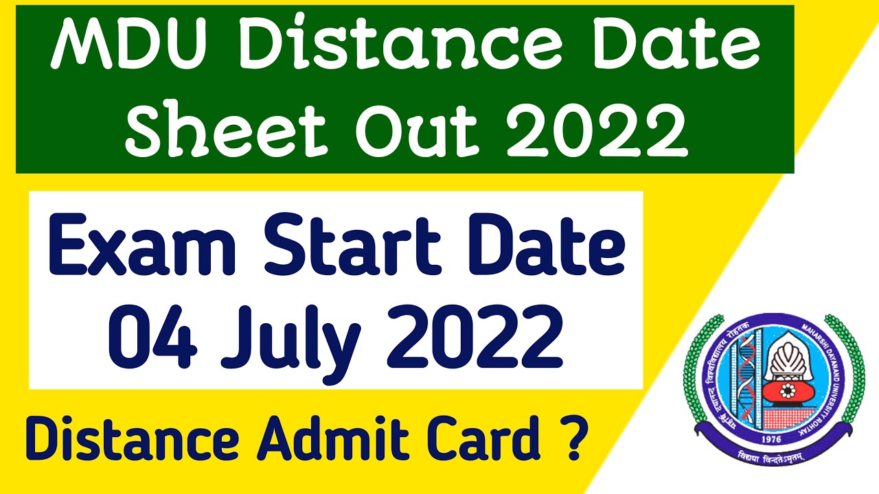 Mdu distance date sheet 2022 | Mdu Ba distance datesheet 2022 | mdu Bcom distance date sheet 2022