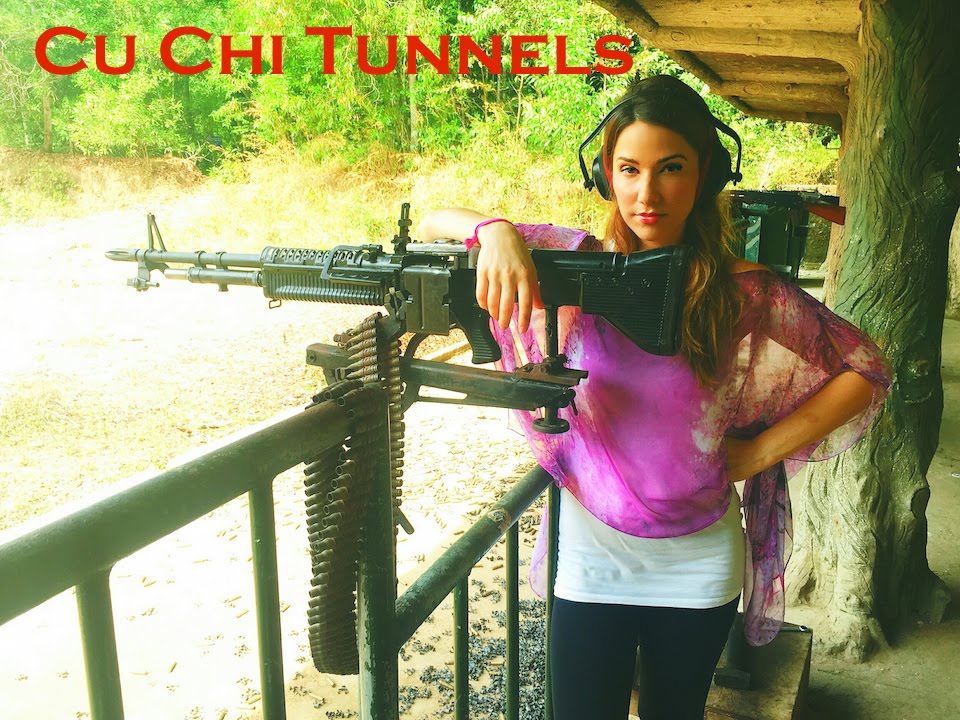 Cu Chi Tunnels Tour in VIETNAM - Vacation Travel Guide // Fire Automatic Weapon