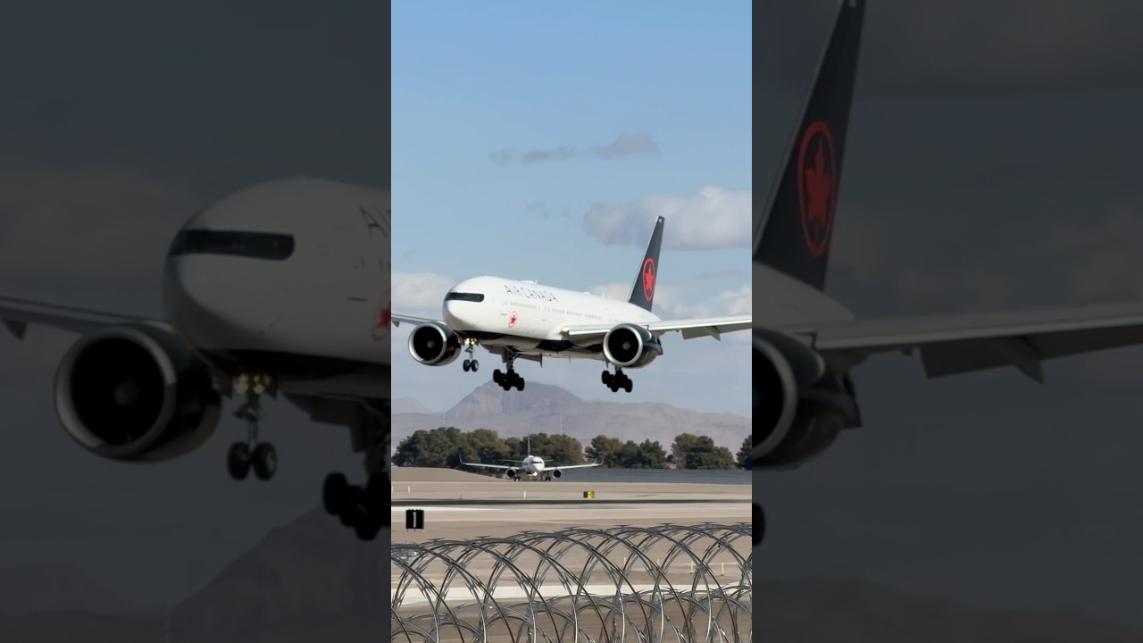 Air Canada 1281 Heavy (Boeing 777-200LR) arrives at Las Vegas (LAS) | C-FNNH | #planespotting #KLAS