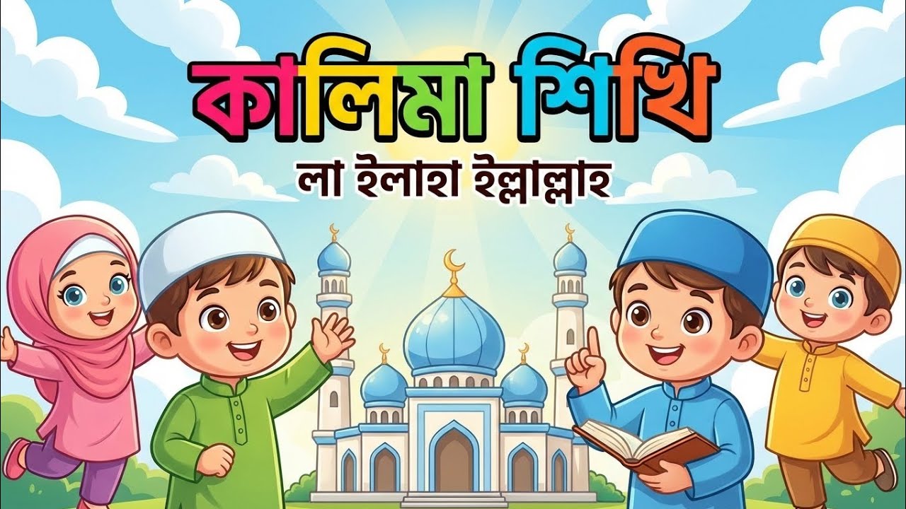 চলো কালিমা শিখি | Cute Kids Learn Kalima | Islamic Cartoon Video 