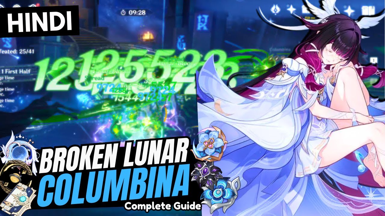 [Hindi] BROKEN COLUMBINA GUIDE! Best Columbina Build - Artifacts, Weapons & Teams | Genshin Impact