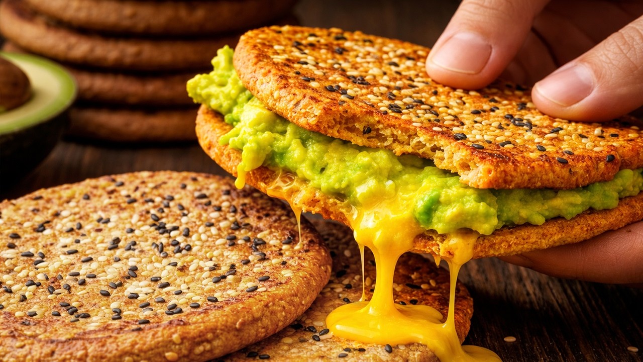 1 Tasse Haferflocken und Avocado mit Eiern – Brot ohne Mehl und Zucker!