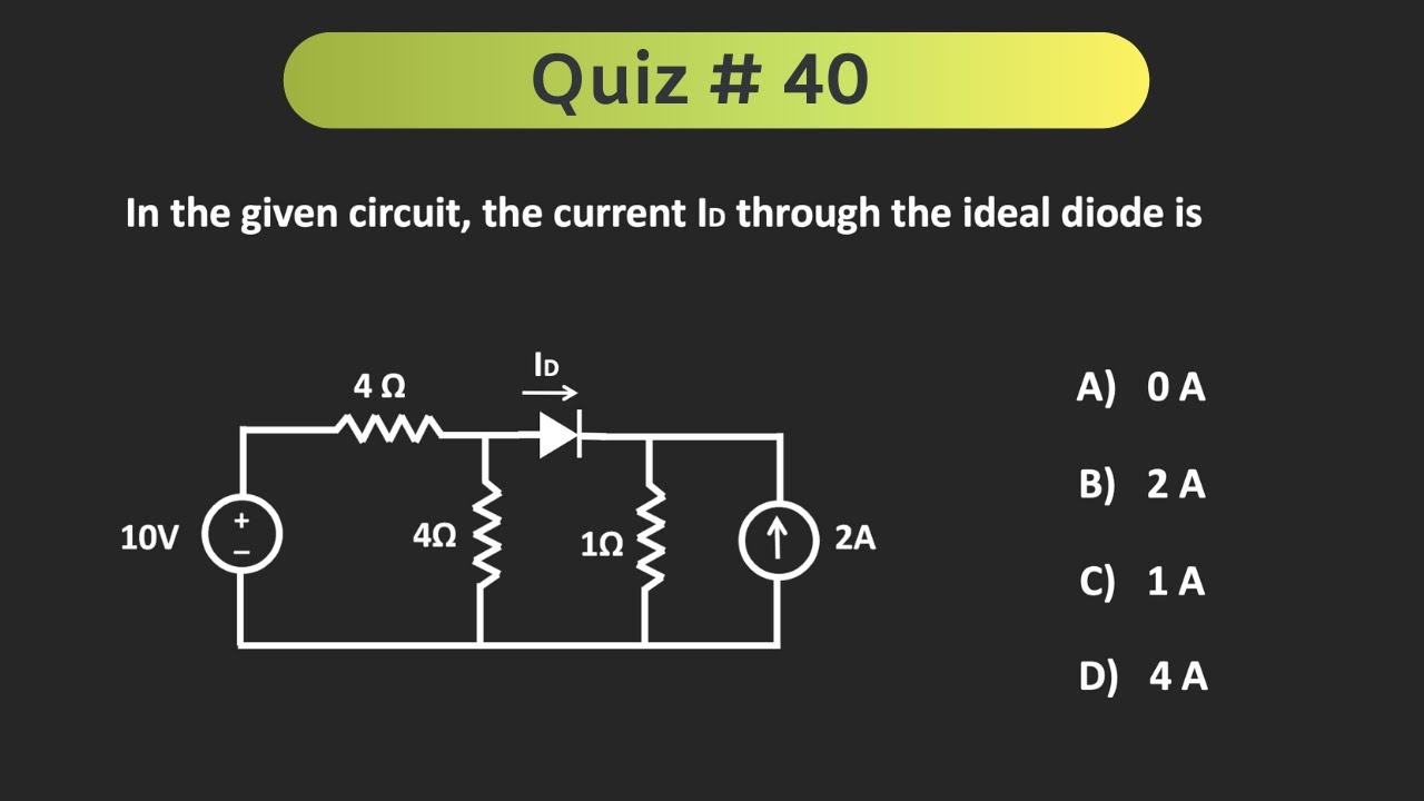 Diode Circuits Solved Problem | Quiz # 40