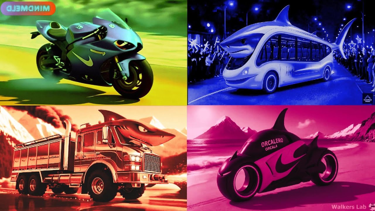 SHARK BIKE 🏍🆚 SHARK BUS 🚌🆚 SHARK TRUCK 🚛🆚 ORCA BIKE 🦈🔥 | CRAZY BRAINROT | Tiles Hop EDM
