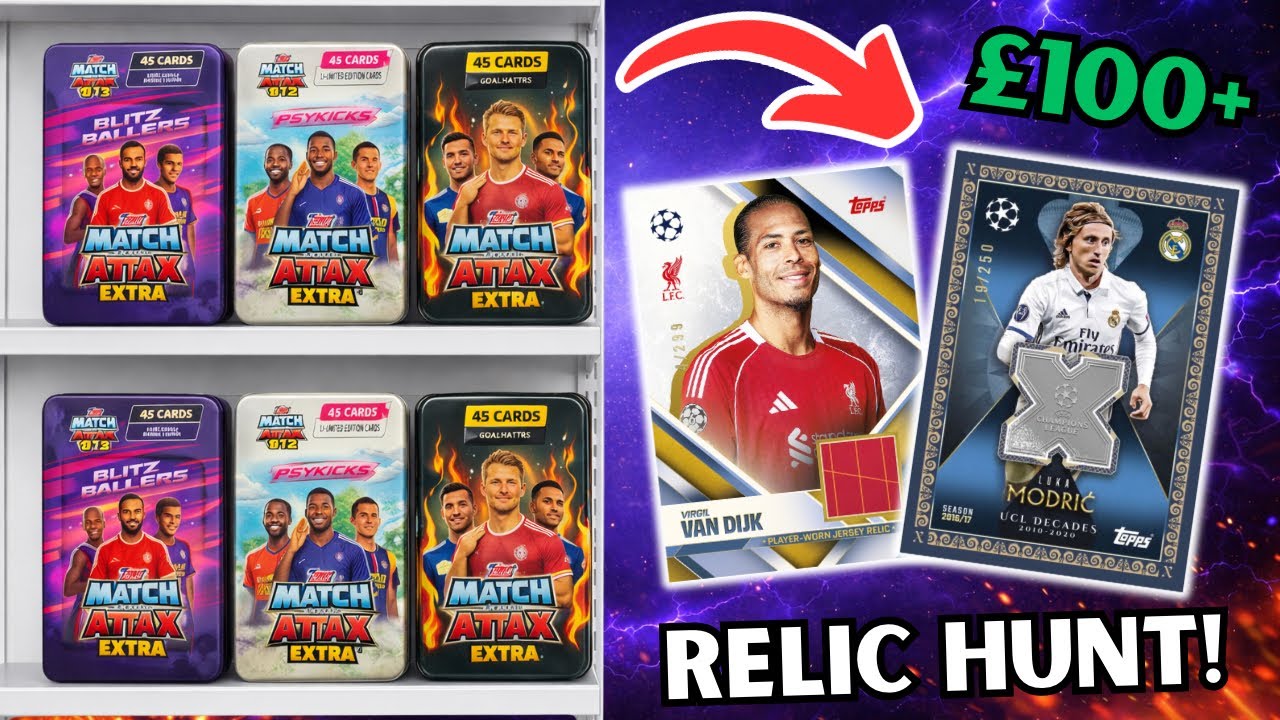 Opening over £100 of Topps Match Attax Extra 25/26 Mega Tins! RELIC HUNT!