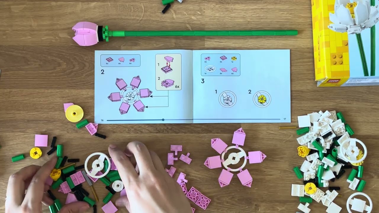 Building LEGO Lotus Flowers 🌸 | ASMR Unboxing  Real-time | LEGO 40647