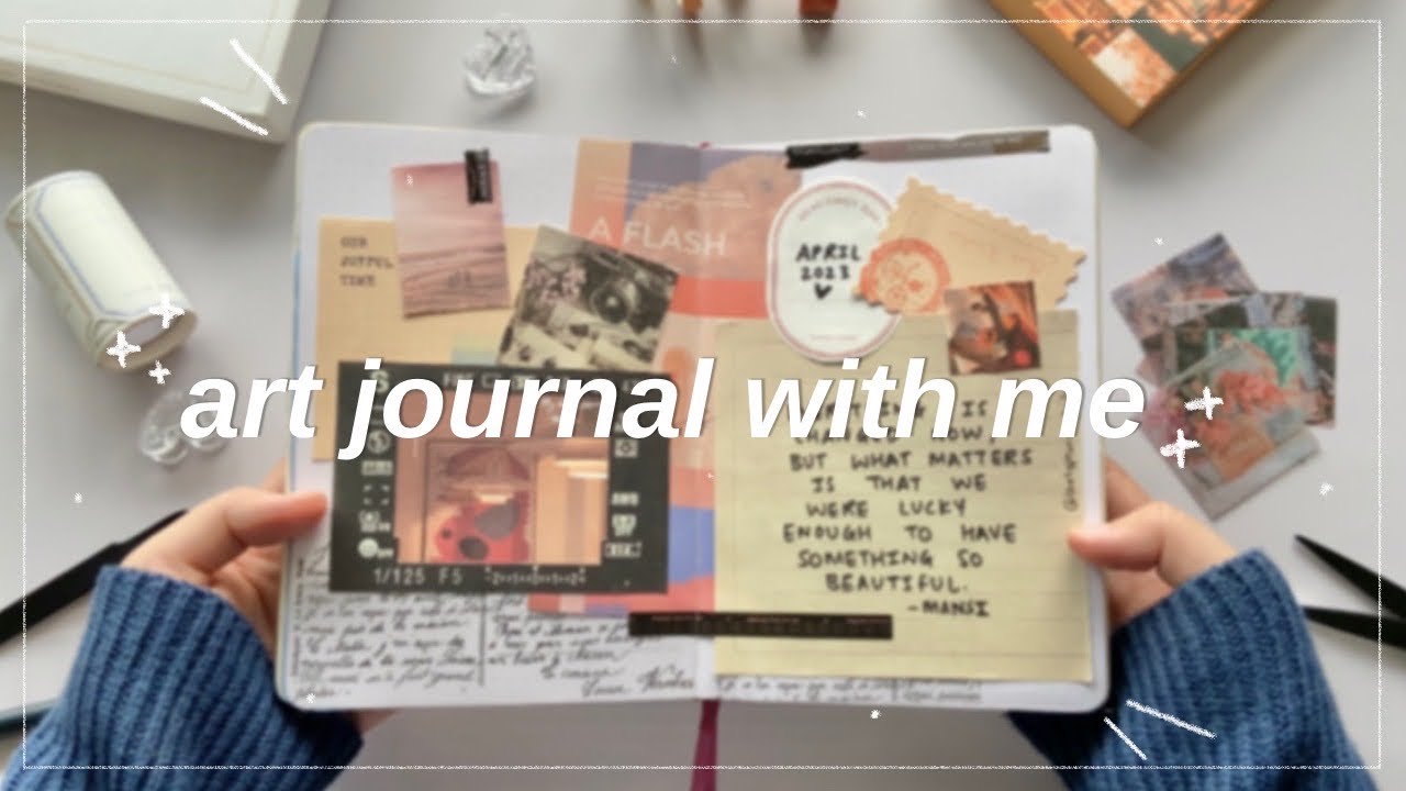 art journal with me // aesthetic journaling // relaxing asmr + soft music 🧡📷✨