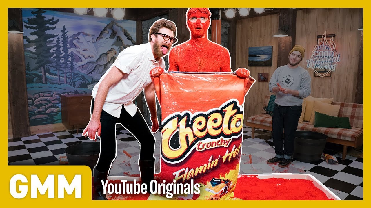 Human Flaming Hot Cheeto Challenge