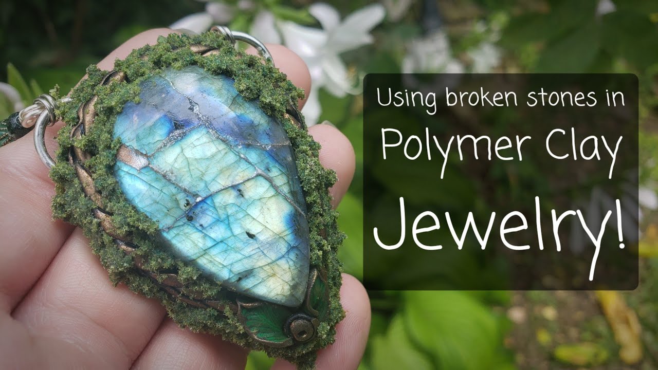Using broken stones in Polymerclay Jewelry
