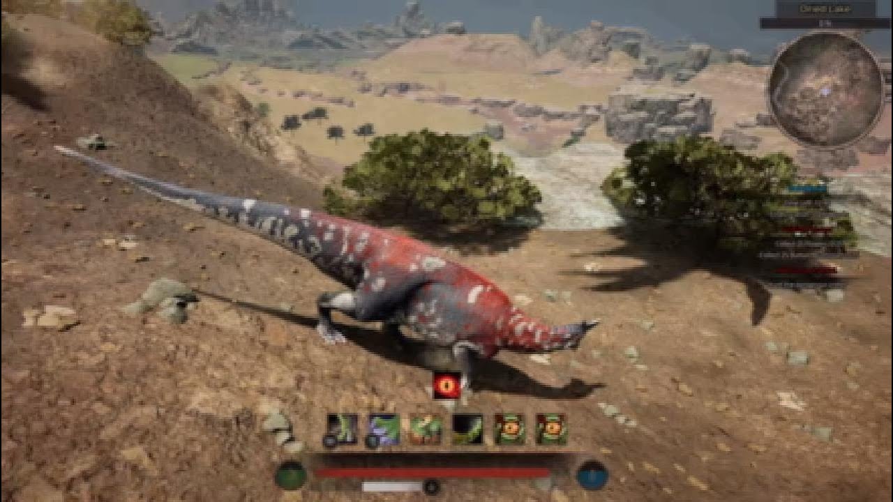 Path of titans Official PVP - Solo Lambeosaurus finds itself back fighting on mountain tops