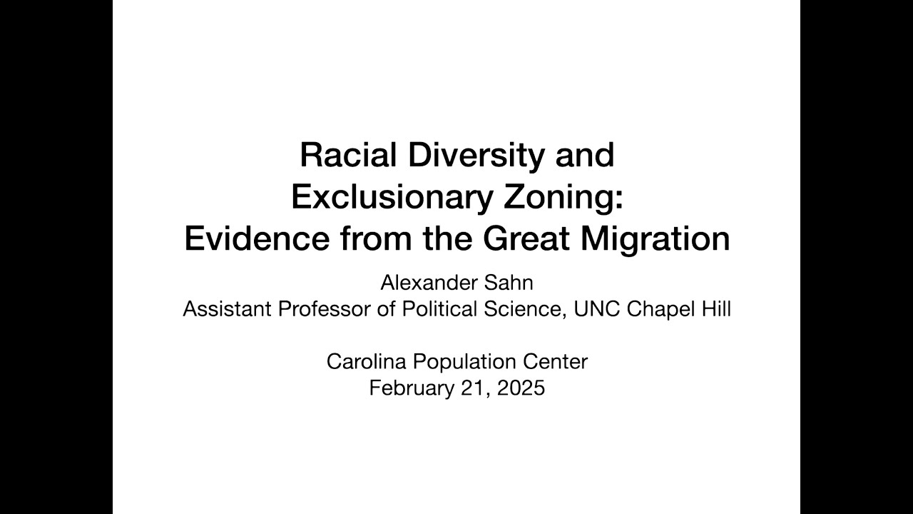Alexander Sahn - Racial Diversity and Exclusionary Zoning: Evidence From the Great Migration