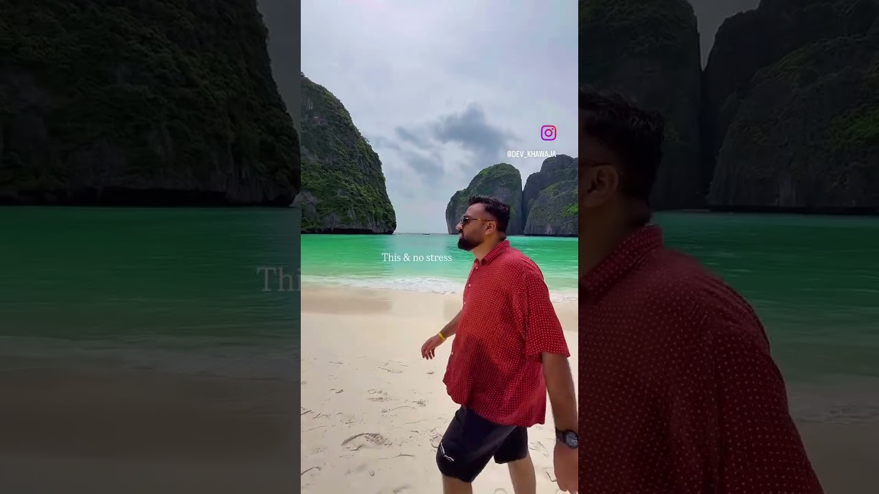 No stress 😎 #workfromanywhere #travel #thailandtravel #phuket #phiphistory #mayabay #viralshort