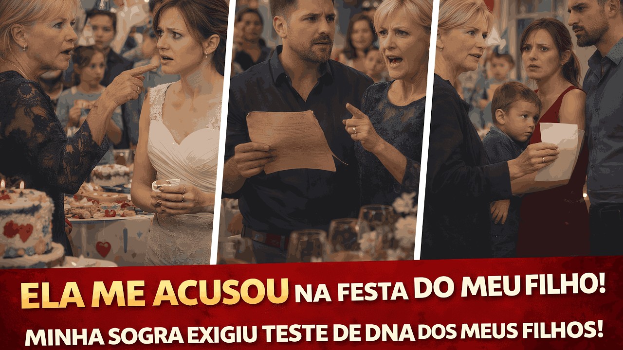 Minha sogra me acusou de traição na festa de aniversário do meu filho na frente de todos