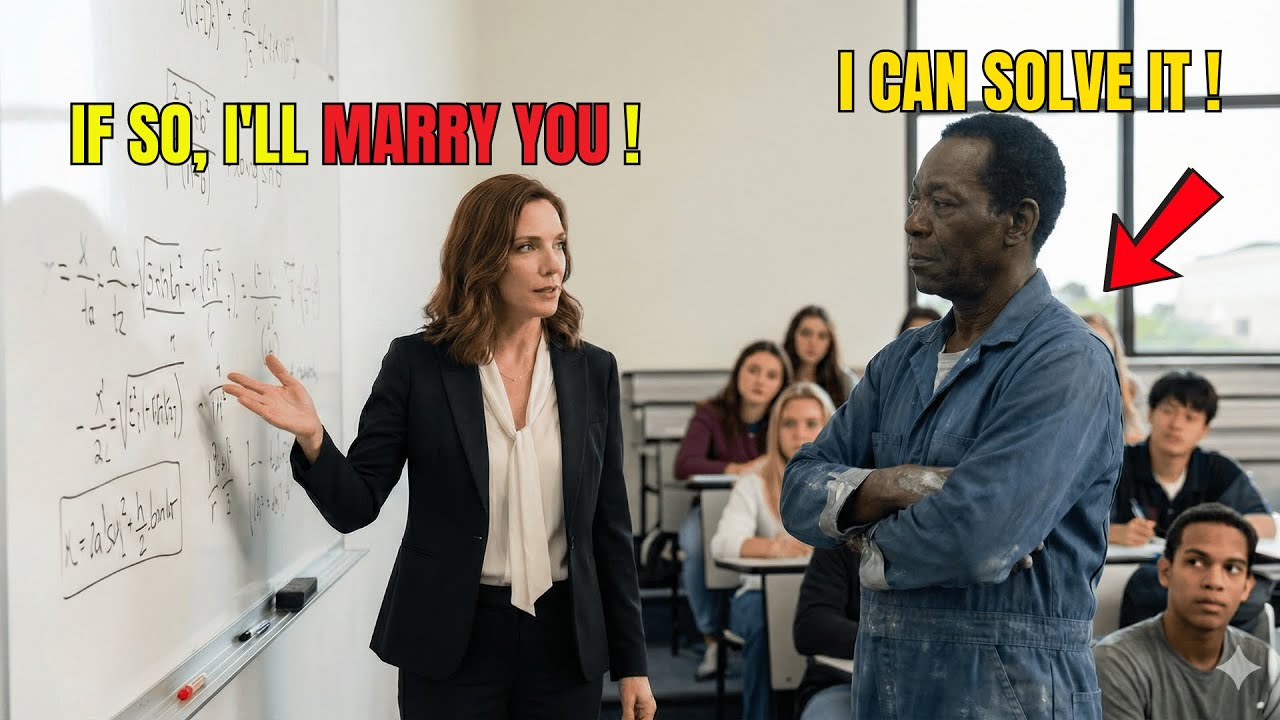 “Solve This Equation and I’ll Marry You” Professor Laughed — Then Froze When the Janitor Solved It