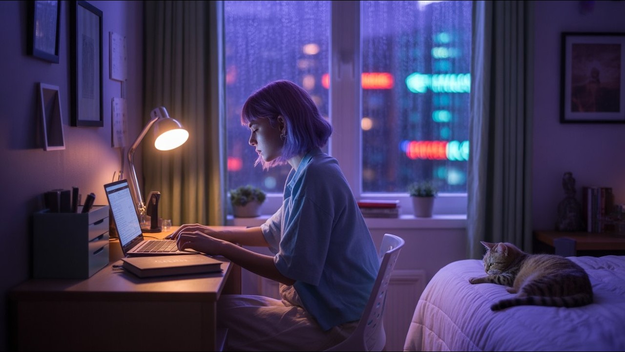Luna's Focus 🌙 Choice Night Study (3h Deep Work & Lofi)