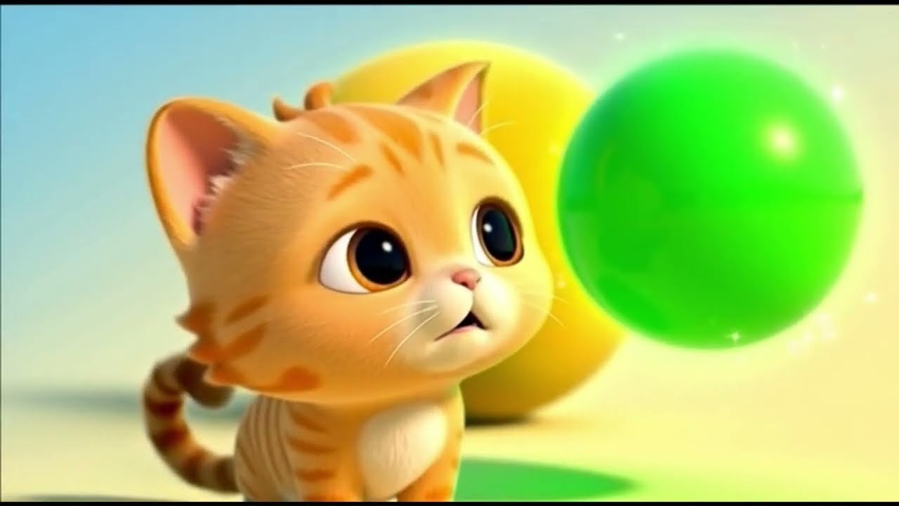 12 серія Котик Крутик плутає кольори: жовтий, зелений 🐱 Мультик для дітей