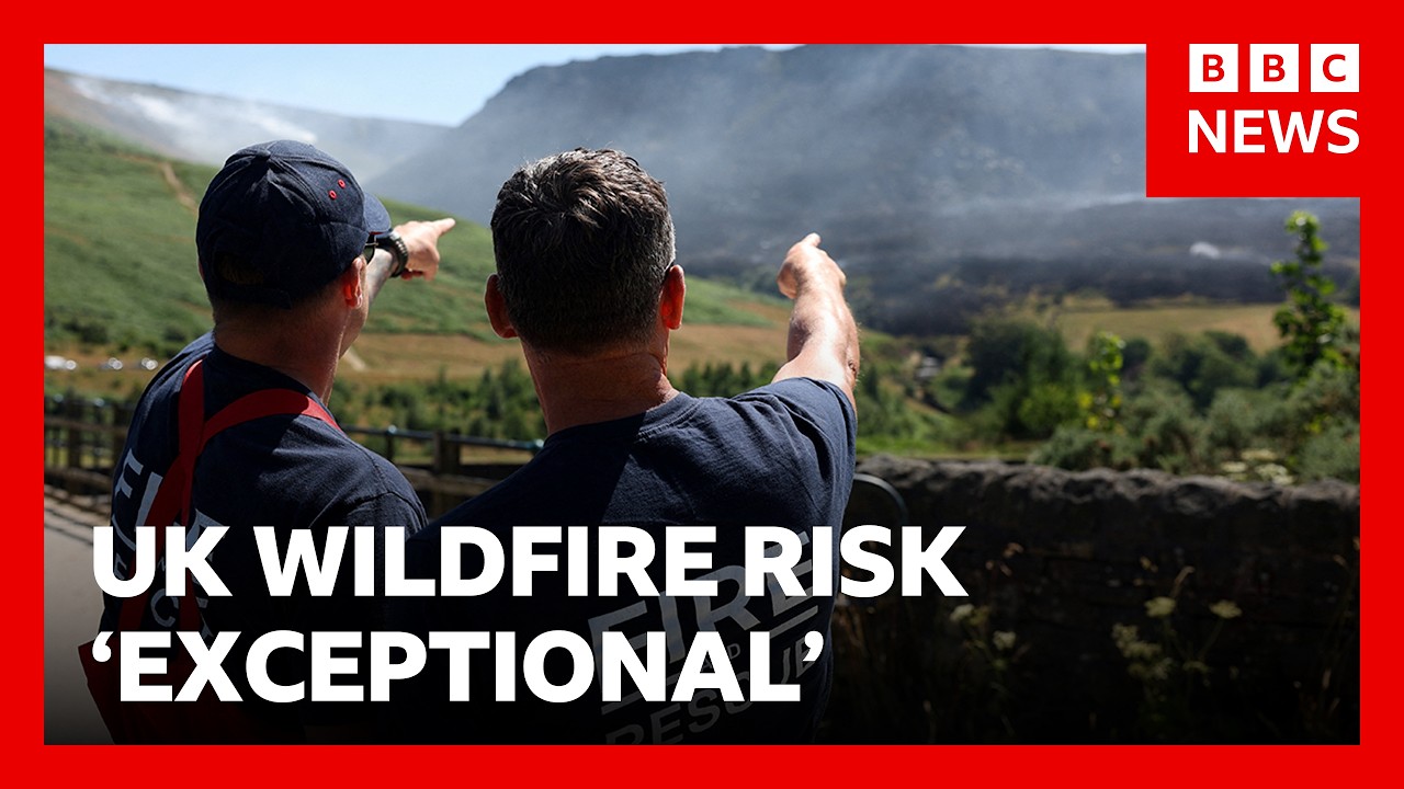 UK at 'exceptional' risk of wildfires as two arrested over fires in France | BBC News