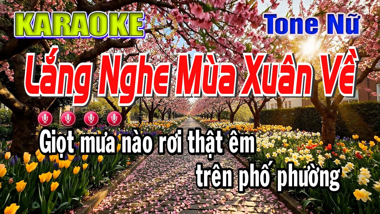 Lắng Nghe Mùa Xuân Về Karaoke Tone Nữ (F#m) - Minh Điệp Organ @karaokenhacsong