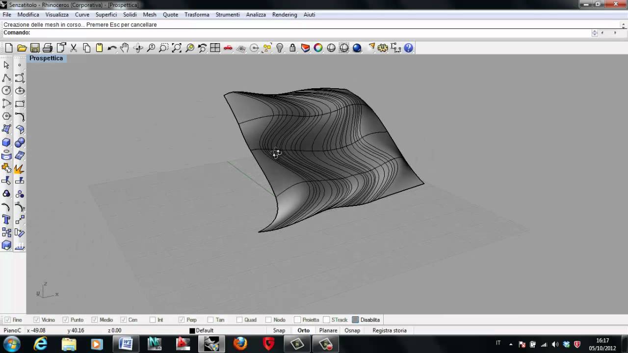 Tutorial completo Rhinoceros 05 - loft, sweep, rivoluzione, estrudi