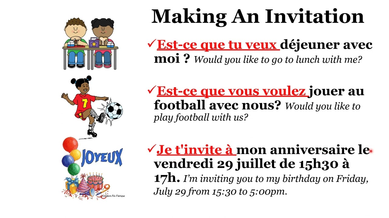 French: Making, Accepting, and Politely Refusing an Invitation