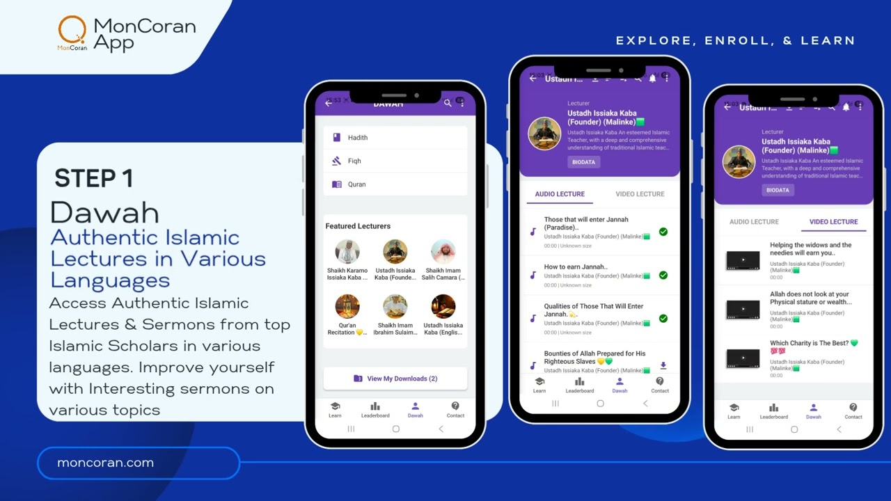 MonCoran Android App Interface ✨️✨️💫✅️