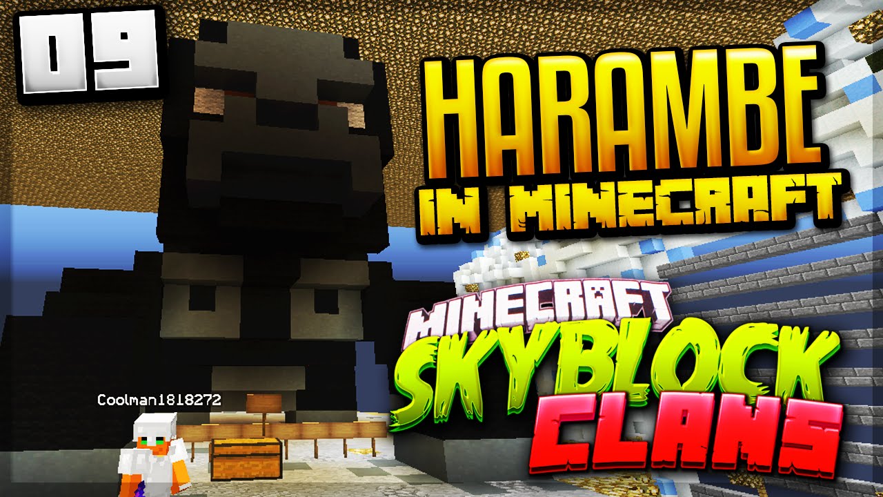HARAMBE IN MINECRAFT! - Minecraft Skyblock Clans #9 (ArcadianMC)