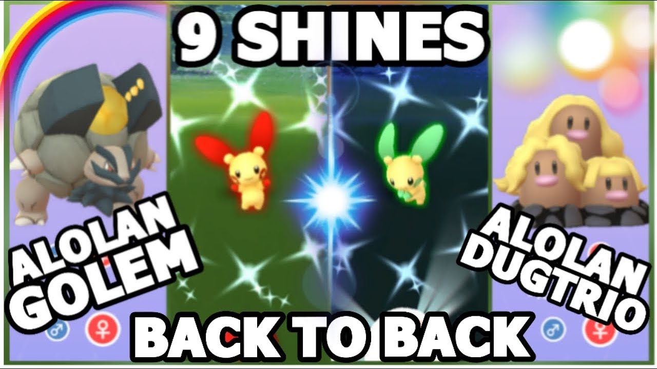 CATCHING 9 SHINY PLUSLE & MINUN IN POKEMON GO | ALOLAN GOLEM & DUGTRIO GAMEPLAY
