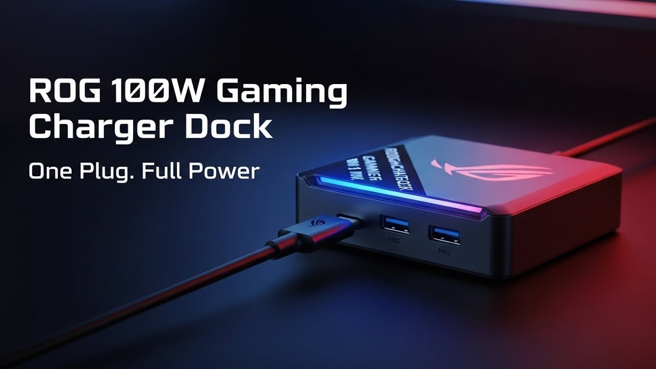 Зарядное устройство ROG 100W для игр – создано для геймеров, которые постоянно в движении!