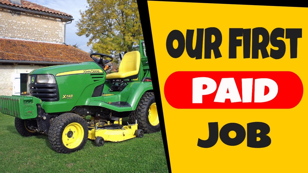 John Deere X748 - Our first paid job with the new mower