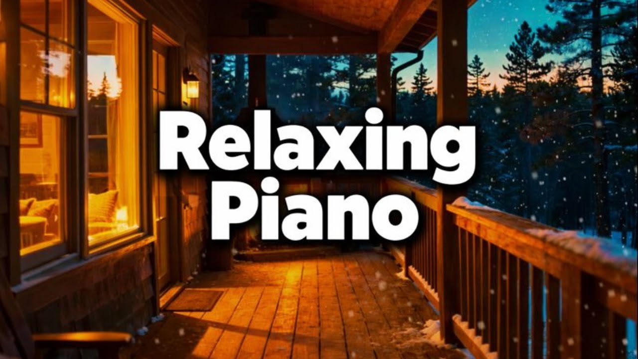 Falling Asleep on a Cozy Winter Porch: Crackling Fireplace & Soft Piano