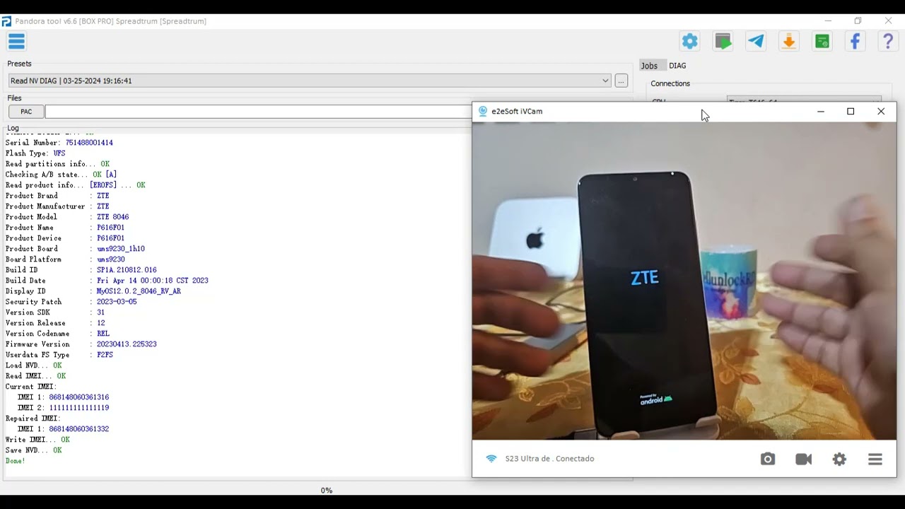ZTE BLADE V40 DESIGN 8046 ✅️ BACKUP PARTICIONES DE SEGURIDAD, IMEI REPAIR FIX IMEI NULL PANDORA BOX🌎