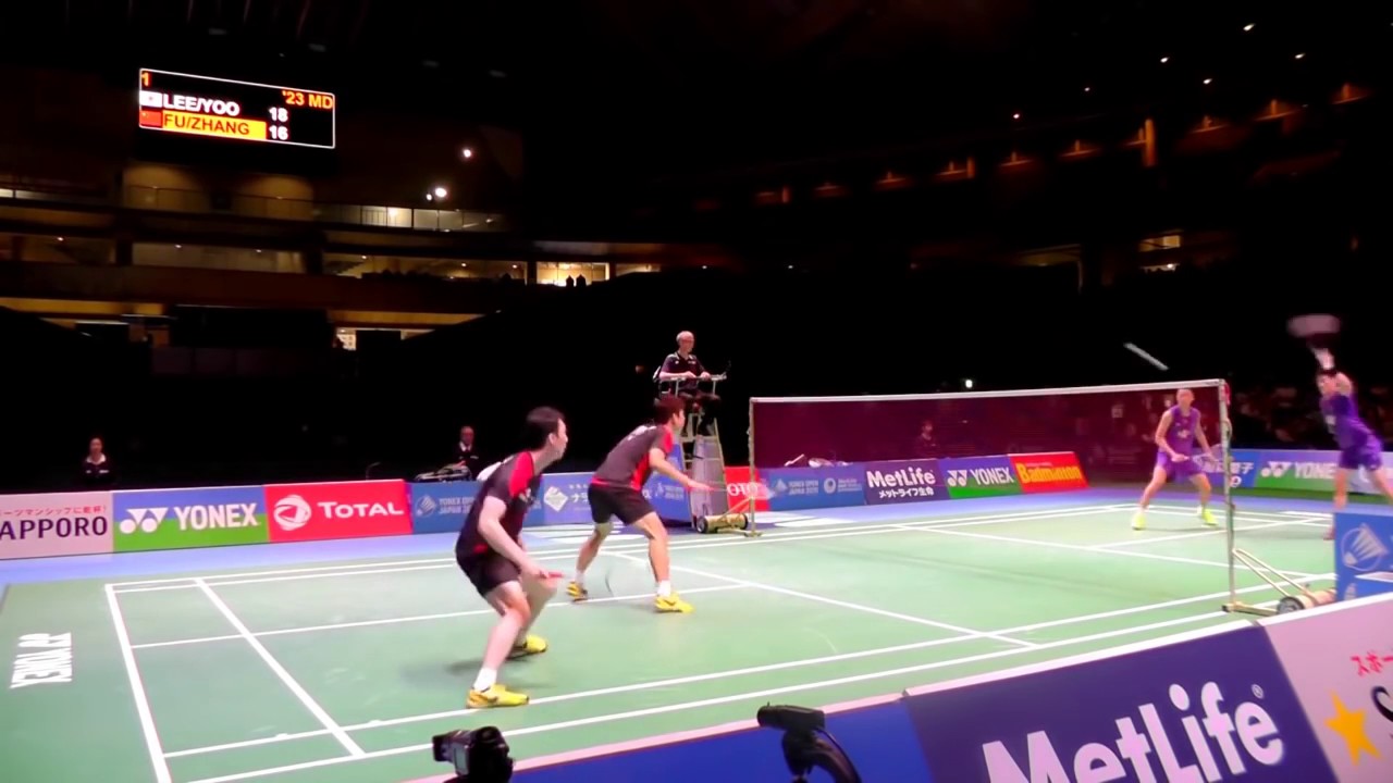 Badminton Nice Angle Camera, Japan Badminton Final MD 2015 Lee Yoo VS Fu Hai  Feng   Zhang Nan   Set